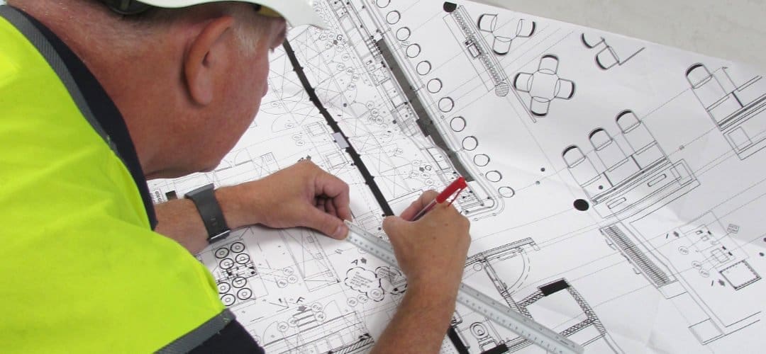 Court Catering’s experienced Project Managers check installation drawings.