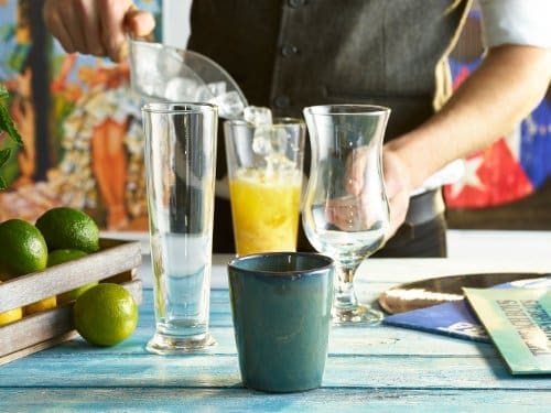Glasses and all back bar light equipment are supplied to meet the demands of the client.