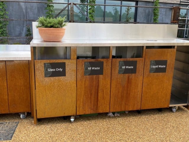 Recycling was key to the RHS Wisley Hill top project so Court Catering designed and installed stylish yet functional garden bins to blend in with the outside space. Recycling was key to the RHS Wisley Hill top project so Court Catering designed and installed stylish yet functional garden bins to blend in with the outside space.